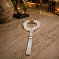 Colar de Mesa Carla- Quartzo Branco com Selenita Banhada.