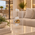 Caixa decorativa de acrílico de Quartzo Branco e Banhada.