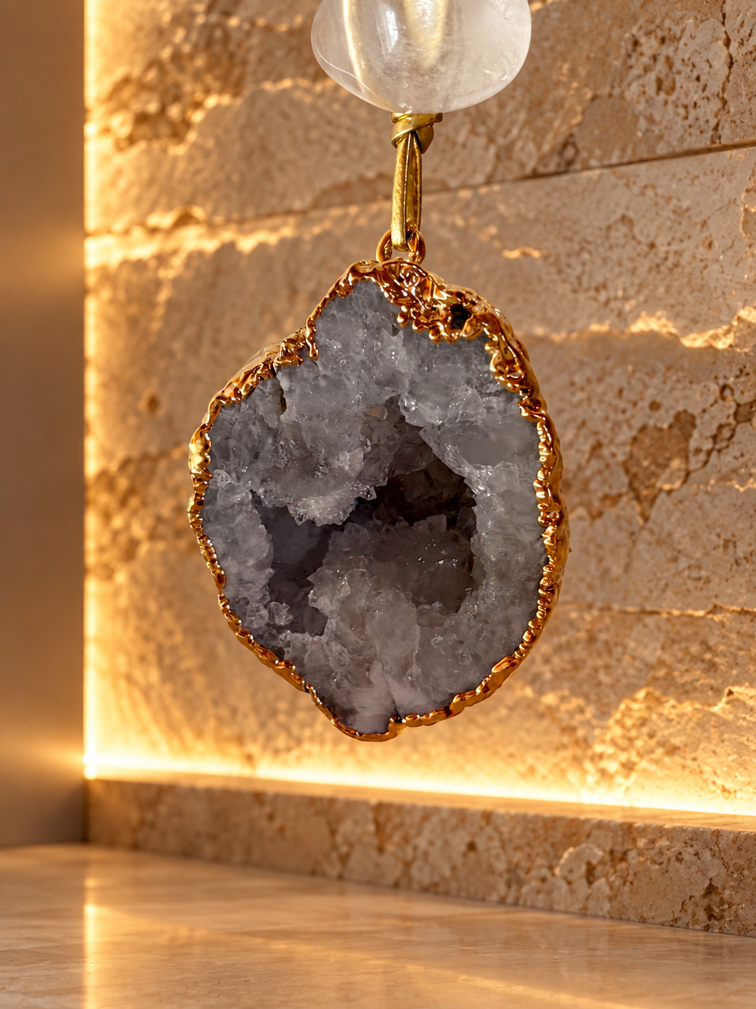 Caixa decorativa de acrílico de Cristal com Geodo Marrocos.