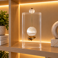 Caixa decorativa de acrílico de Esfera de Selenita e Banhada.