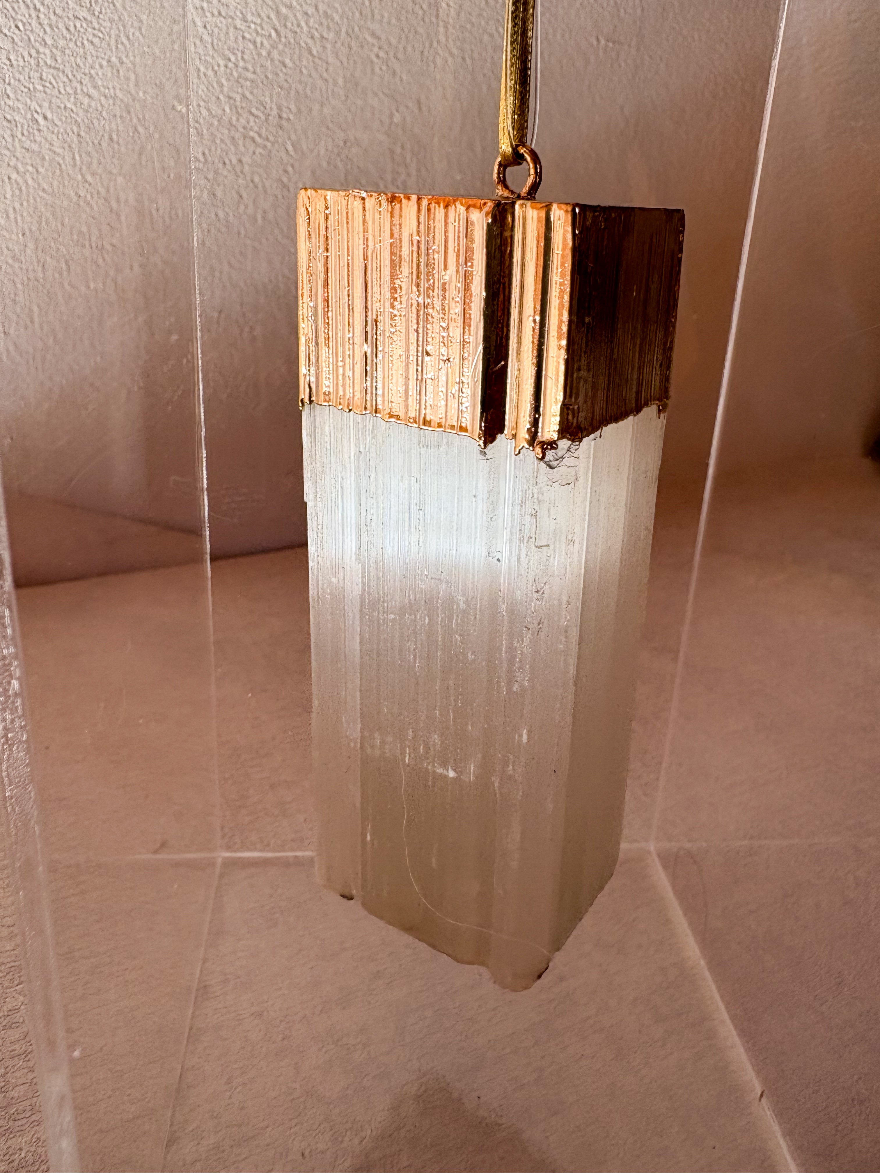 Caixa decorativa de acrílico de Selenita Banhada G.