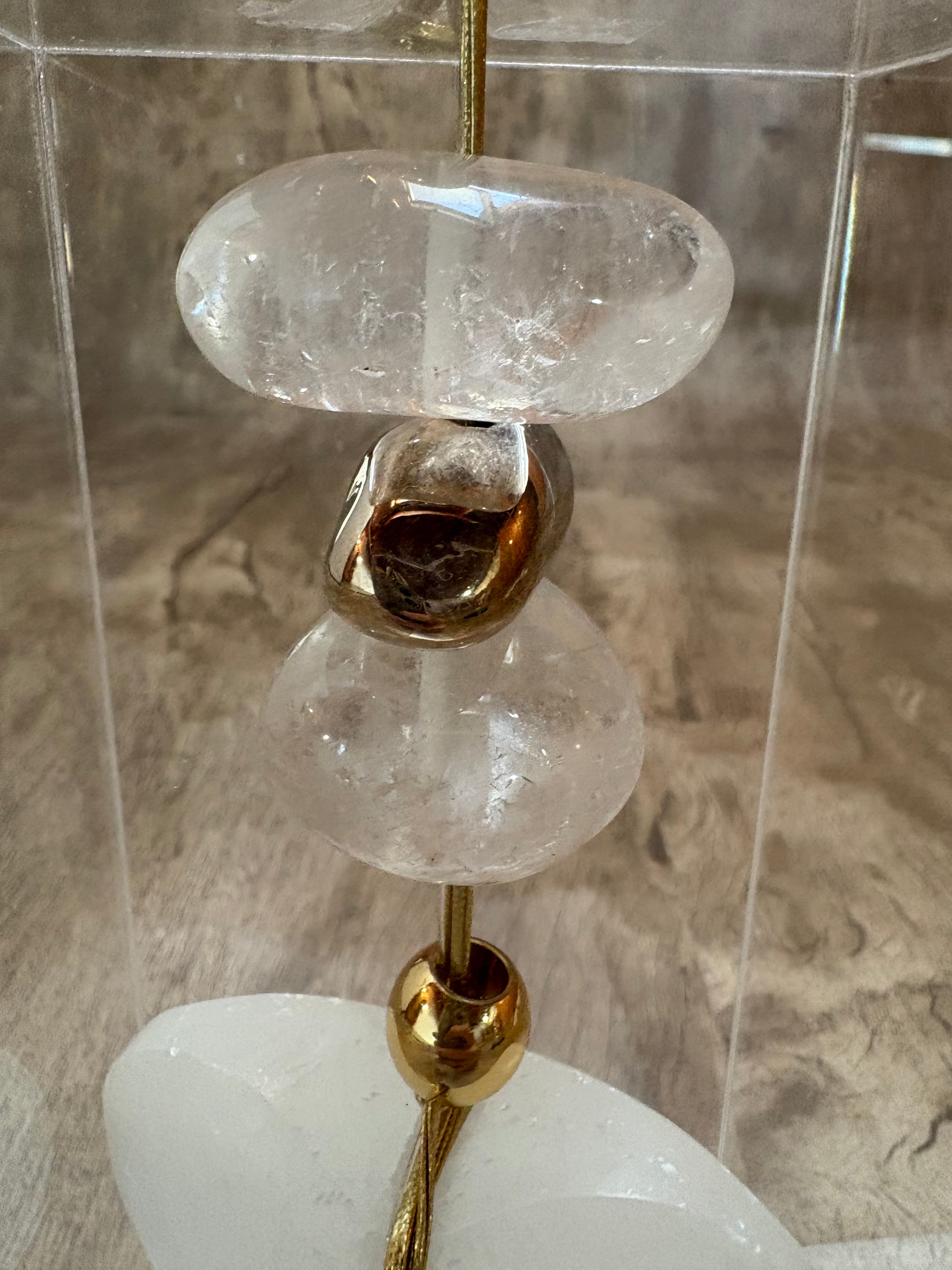 Caixa decorativa de acrílico de Cristal com coração de Selenita.