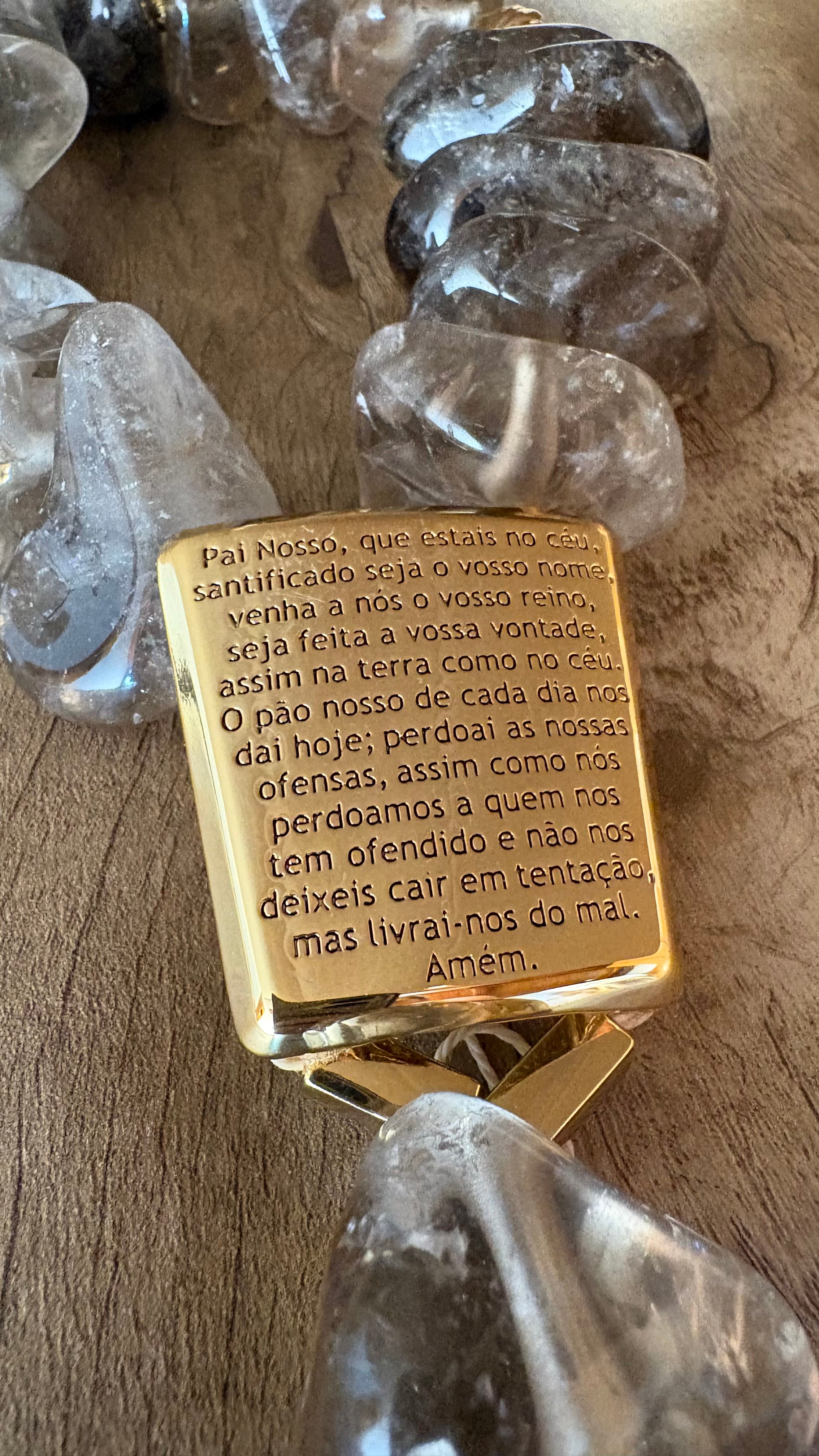 Terço Pai Nosso de Pedras Naturais - Quartzo Fumê.