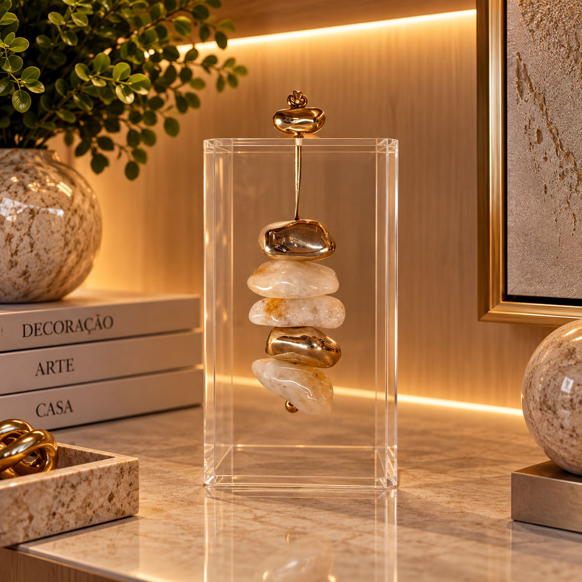 Caixa decorativa de acrílico de Ciitrino com Banhada