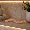 Colar de Mesa Bela- Quartzo Rosa com Pedra Banhada.