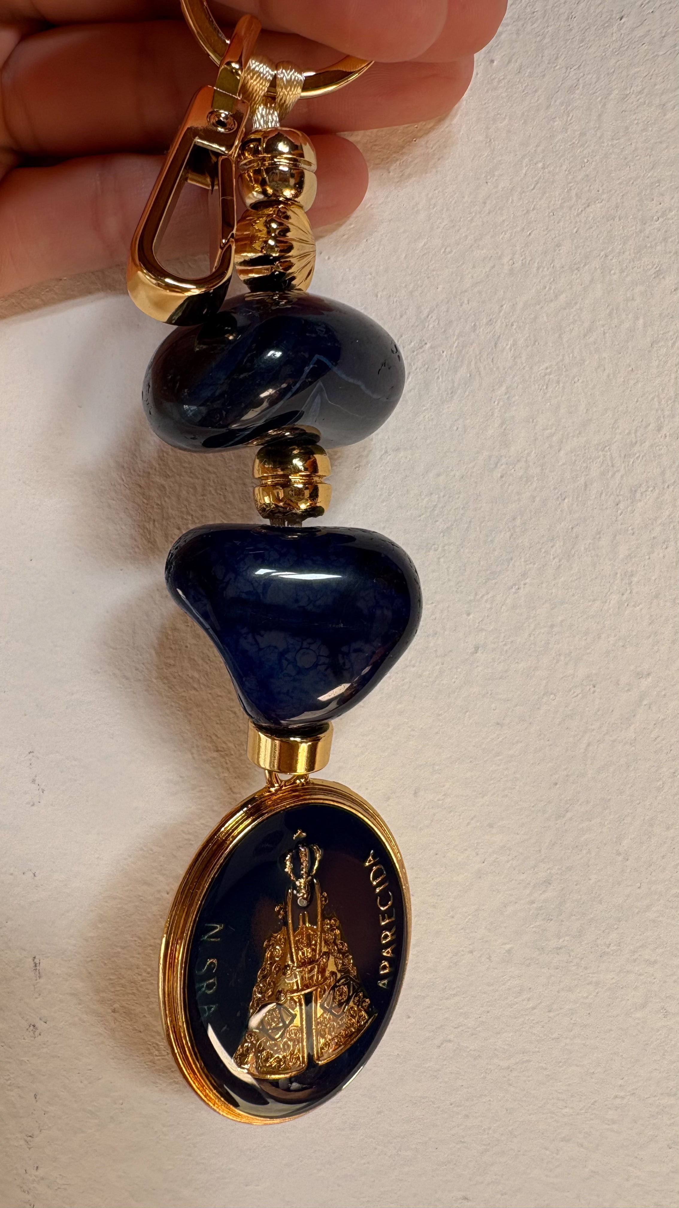 Amuleto Ágata Azul Nossa Senhora - Serenidade e Equilíbrio (Cópia)