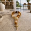 Terço decorativo de Pedras Naturais - Hematóide e Oração do Pai Nosso.